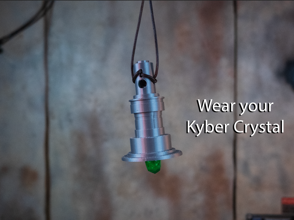 Lightsaber Hilt Kyber Crystal Necklace