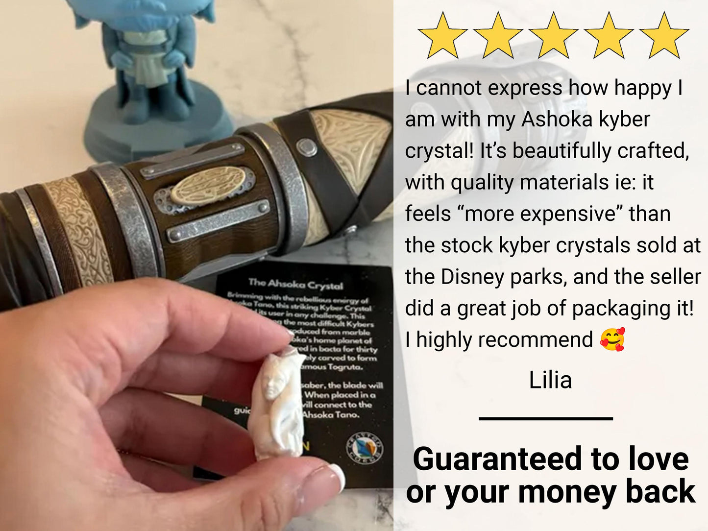 Lightsaber Hilt Kyber Crystal Necklace