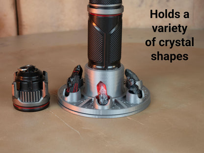 Vertical Lightsaber Stand with Crystal Display – Rotating Base