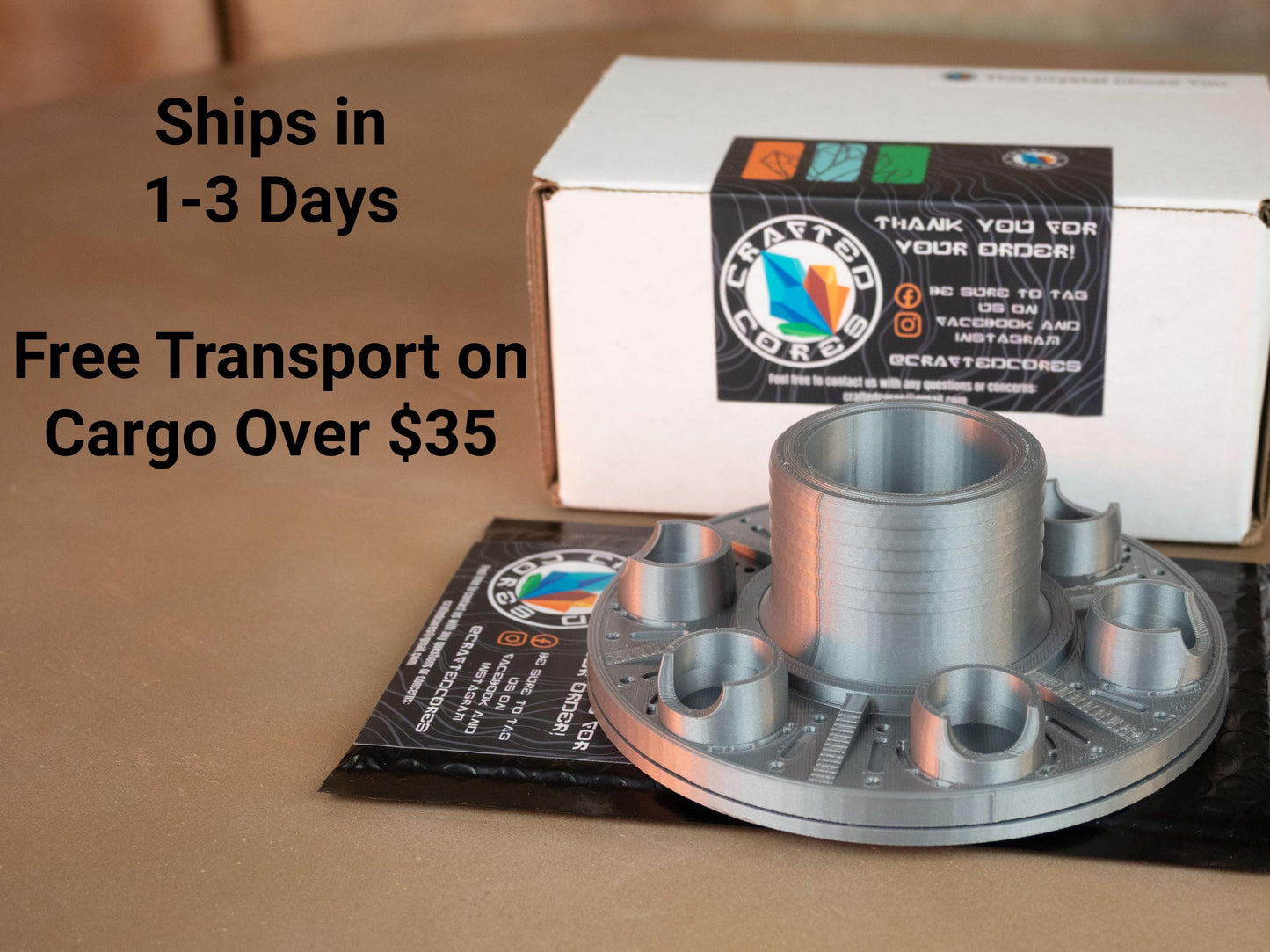 Vertical Lightsaber Stand with Crystal Display – Rotating Base