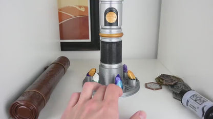 Vertical Lightsaber Stand with Crystal Display – Rotating Base