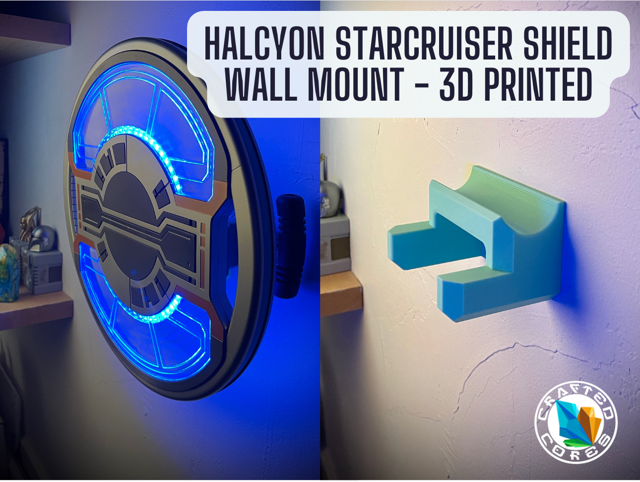 Halcyon Starcruiser Shield Wall Mount - 3D printed